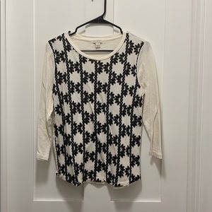 JCrew black and white shirt